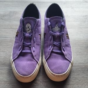 Converse Purple Sneakers with Leopard Print